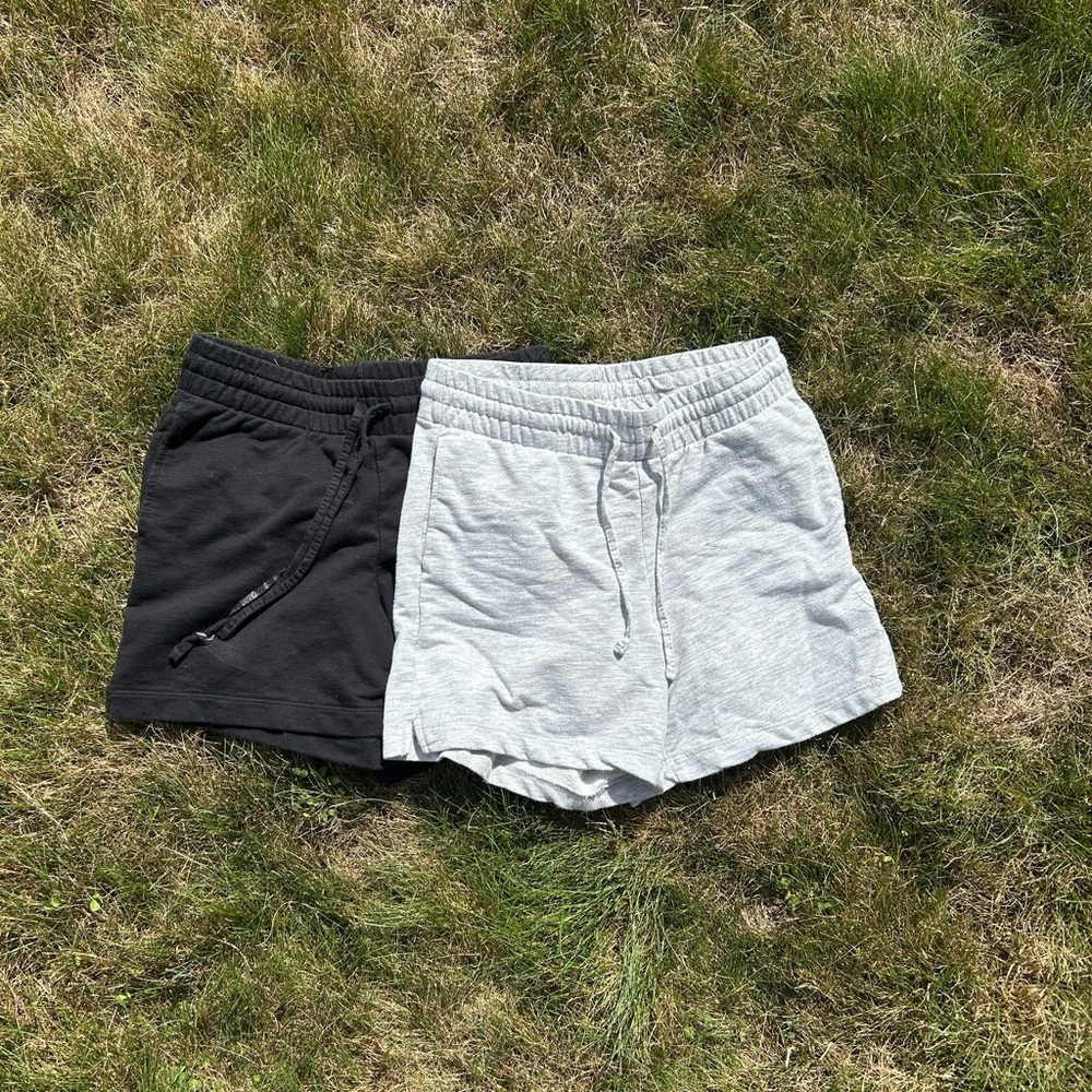 Black and Grey Lounge Shorts Set of Two